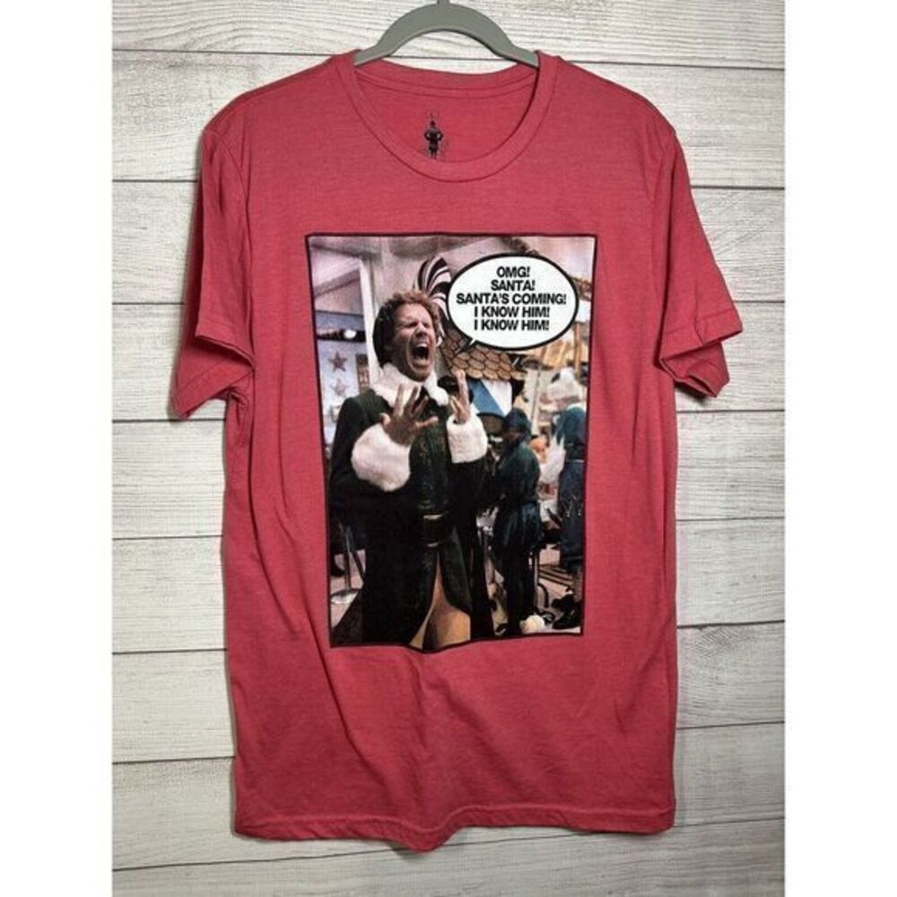 Ripple Junction Christmas‎ ELF Short Sleeve Shirt Size Large Movie Elf Santa Red